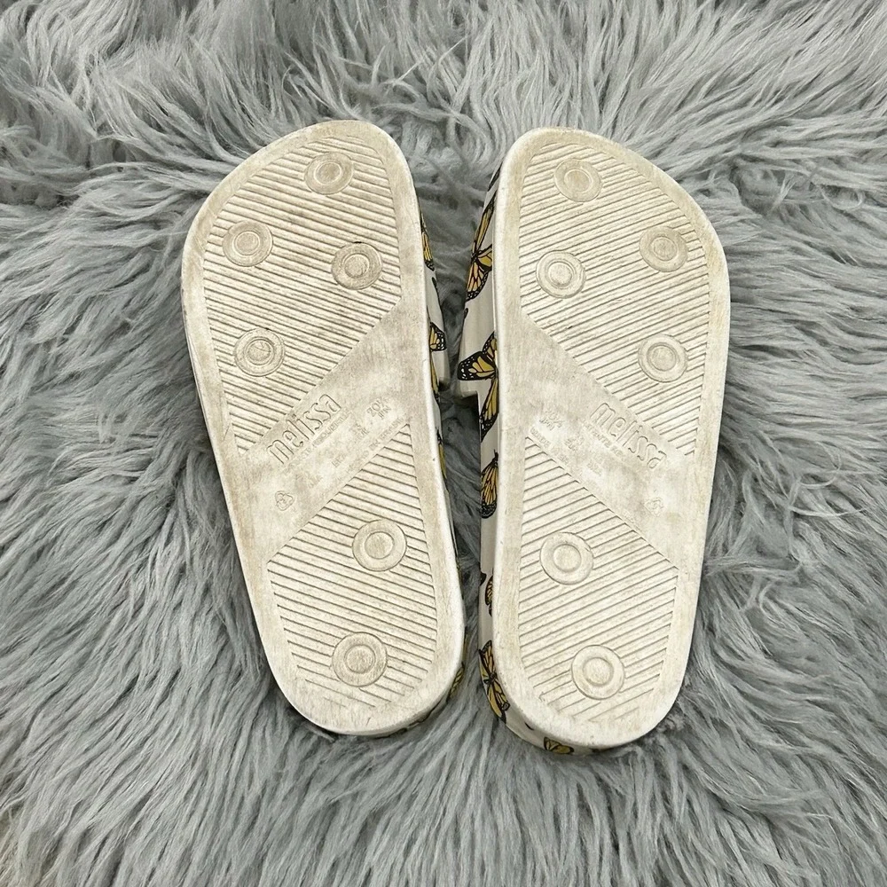Mini‎ Melissa Girls Youth Size 2 Butterfly Slides Sandals Rubber